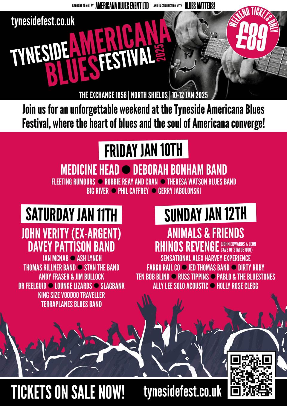 Poster promoting Tyneside Americana Blues Festival 2025.