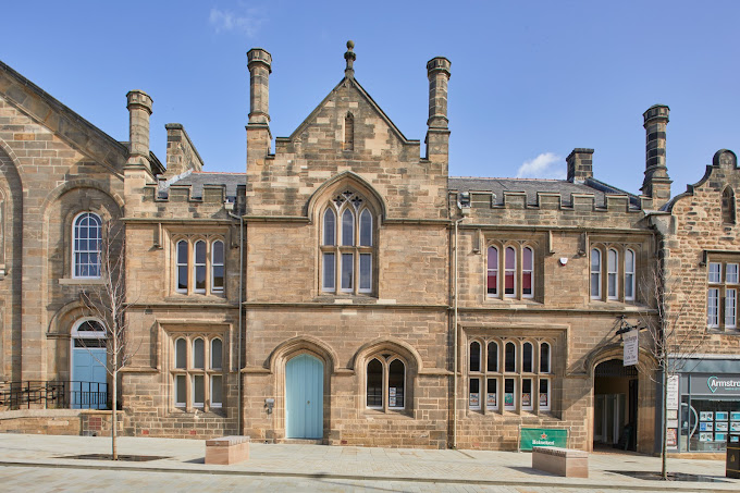 Historic stone building with Gothic architectural elements